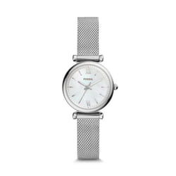 Fossil ES4432 Montre bracelet Femelle Quartz Argent, Blanc
