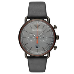 Montre - EMPORIO ARMANI - Modèle Rond - Cuir Noir - 43mm - Homme
