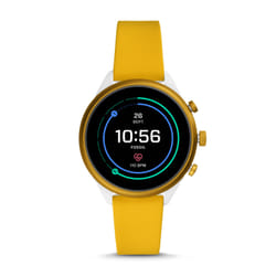 Fossil FTW6053P smartwatche et montre de sport Écran tactile Blanc, Jaune GPS (satellite)