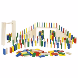Goki Rallye des dominos, sac en coton, Elements de jeu de construction, 5 an(s), Bois, 250 pièce(s), 1,44 kg
