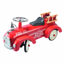 DAM Trotteur Voiture Pompier, Bois, Rouge