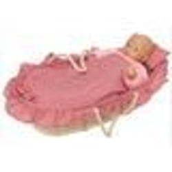 Goki Doll's carry cradle including lining,mattress,pillow,quilt Nacelle de poupée