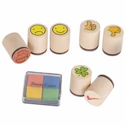 Goki Tampons encreurs trèfle, smile, ...(7 tampons), Kit de tampons pour enfants, 3 an(s), 8 pièce(s)