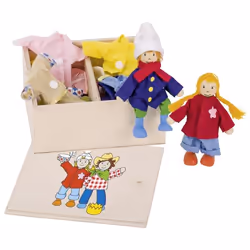 Goki Birte & Ben, boîte de vêtements, Poupée mannequin, Mâle et femelle (kit), 3 an(s), 90 mm, 240 g, Multicolore