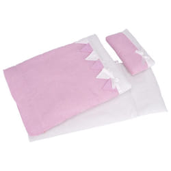 Goki Linge de lit pour poupées, rayé rose