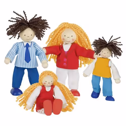 Goki Poupées flexibles famille branchée, Poupée mannequin, Mâle et femelle (kit), 3 an(s), 90 mm, 130 g, Multicolore