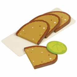 Goki Tranches de pain, 4 tranches, 1 feuille de salade, Nourriture pour poupée, 3 an(s), 130 g