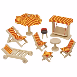 Goki Meubles de jardin, Kit de jardin de poupée, 3 an(s)
