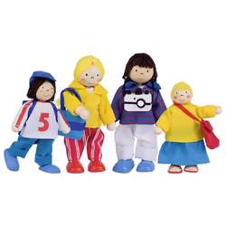 Goki Famille en vacances, poupées articulées, Poupée mannequin, Mâle et femelle (kit), 3 an(s), 90 mm, 130 g, Multicolore