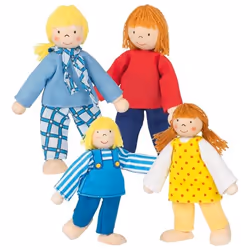 Goki Famille moderne, poupées articulées, Mâle et femelle (kit), 3 an(s), 120 mm, 130 g, Multicolore