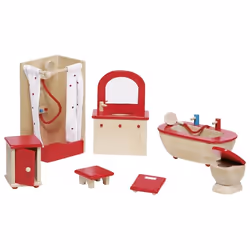 Goki Meubles de poupées, salle de bain, Salle de bain de poupée, 3 an(s), 620 g