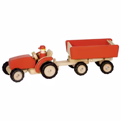 Goki 55942, Tracteur, 3 an(s), Caoutchouc, Bois, Noir, Rouge, Bois