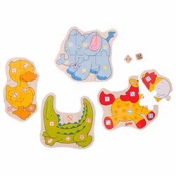 Goki Animals, Cube (6 faces), Enfant, unisexe, 4 an(s), Bois, 150 mm