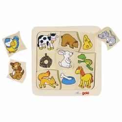 Goki Puzzle, qui mange quoi?, 2 an(s), Bois, Multicolore