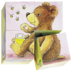 Goki 57056 Puzzle en cubes 4 pièce(s) Animaux
