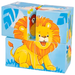Goki 57434 puzzle Puzzle en cubes 4 pièce(s) Animaux