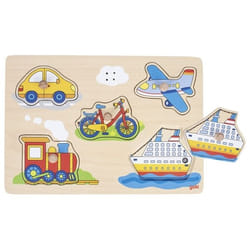 Goki 57519 puzzle Puzzle à formes 5 pièce(s) Véhicules