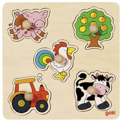 Goki 57546 Puzzle à formes 5 pièce(s) Ferme