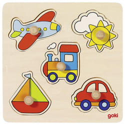 Goki 57547 Puzzle à formes 5 pièce(s) Véhicules