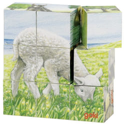 Goki Puzzle de cubes, animaux de la ferme