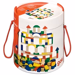 Goki Baril cubes de construction bois 100 pièces