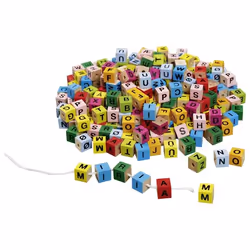 Goki Letter cubes, Ensemble de perles pour enfants, 4 an(s), Bois, 325 pièce(s)