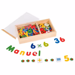 Goki Magnetic Alphabet and Numbers, 3 an(s), Bois, Multicolore