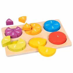 Goki Jeu éducatif Les fractions, 0,5 an(s), Bois, Bleu, Citron vert, Orange, Rouge, Violet, Bois, Jaune