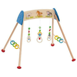 Goki 65208 gymnase et tapis d'éveil pour bébé Bois Multicolore Tapis de gymnastique pour bébé