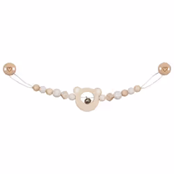 Goki Chaîne de poussette avec clips – tête d'ours, Pousette, Bois