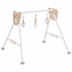 Goki 65233, Tapis de gymnastique pour bébé, Barre d'activités, Plastique, Bois, Blanc, Bois