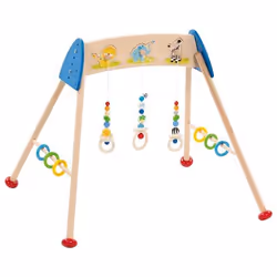 Goki 65259, Tapis de gymnastique pour bébé, Sonore, Bois, Multicolore
