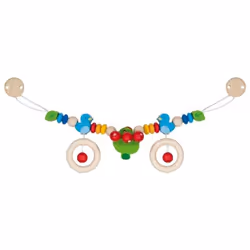 Goki Chaîne de poussette avec clips – oiseaux, Pousette, Bois