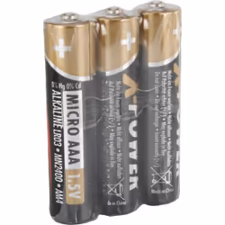Ansmann X-Power Micro AAA, Batterie à usage unique, Alcaline, 1,5 V, 3 pièce(s), Noir, Or, 44,5 mm