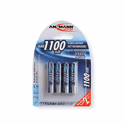 Ansmann 1,2 V rechargeable battery NiMH / Professional, AAA, Hybrides nickel-métal (NiMH), 1,2 V, 4 pièce(s), 1100 mAh