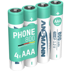 ANSMANN Piles AAA 800 mAh NiMH 1,2 V rechargeables (lot de 4)