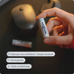 Piles rechargeables Micro aaa 550 mAh (lot de 8) - Ansmann