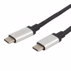 Ansmann 1700-0059, 1 m, USB C, USB C, Mâle/Mâle, Noir, Argent
