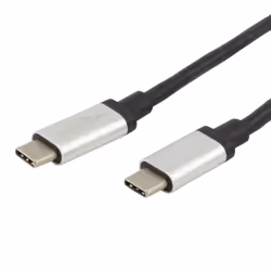 Ansmann 1700-0060, 1 m, USB C, USB C, Mâle/Mâle, Noir, Argent