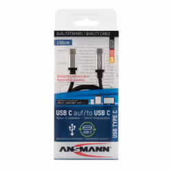 Ansmann 1700-0060 câble USB 1 m USB C Noir, Argent