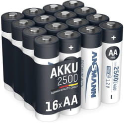 Ansmann - Piles rechargeables HR6 NiMH 2500 mAh 1,2 v (lot de 16)
