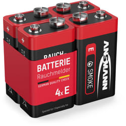 Piles alcalines 6LR61 9V pour détecteur de fumée (lot de 4) - Ansmann