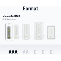 Ansmann - Piles aaa 550 mAh NiMH 1,2 v rechargeables (lot de 4)