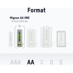 Piles solaires rechargeables Mignon aa 800 mAh 1,2V (lot de 6) - Ansmann