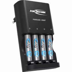 ANSMANN Powerline 4 Smart Chargeur pour 1-4x piles AAA/AA Avec le Powerline 4 Smart, vous pouvez facilement charger jusqu'à q ...