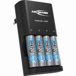 ANSMANN Powerline 4 Smart Chargeur pour 1-4x piles AAA/AA Avec le Powerline 4 Smart, vous pouvez facilement charger jusqu'à q ...