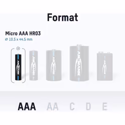 Pile rechargeable AAA 1050mAh Haute capacité pour appareils à forte consommation de courant Les batteries à haute capacité co ...
