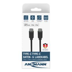 Ansmann 1700-0121 câble USB 0,12 m USB C Noir