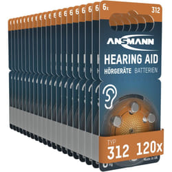 Piles auditives 312 (lot de 120) – marron - Ansmann