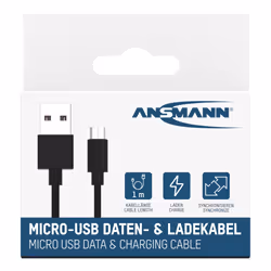 Ansmann 1700-0129 câble USB 1 m USB A Micro-USB B Noir - Vue supplémentaire 6